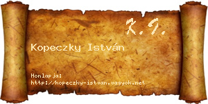 Kopeczky István névjegykártya
